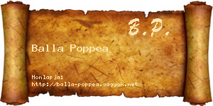 Balla Poppea névjegykártya